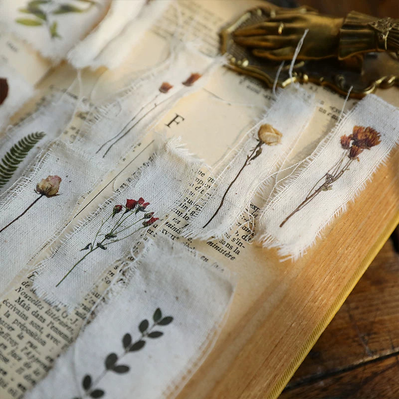 Green Dried Flowers Matte Rub-on Transfers
