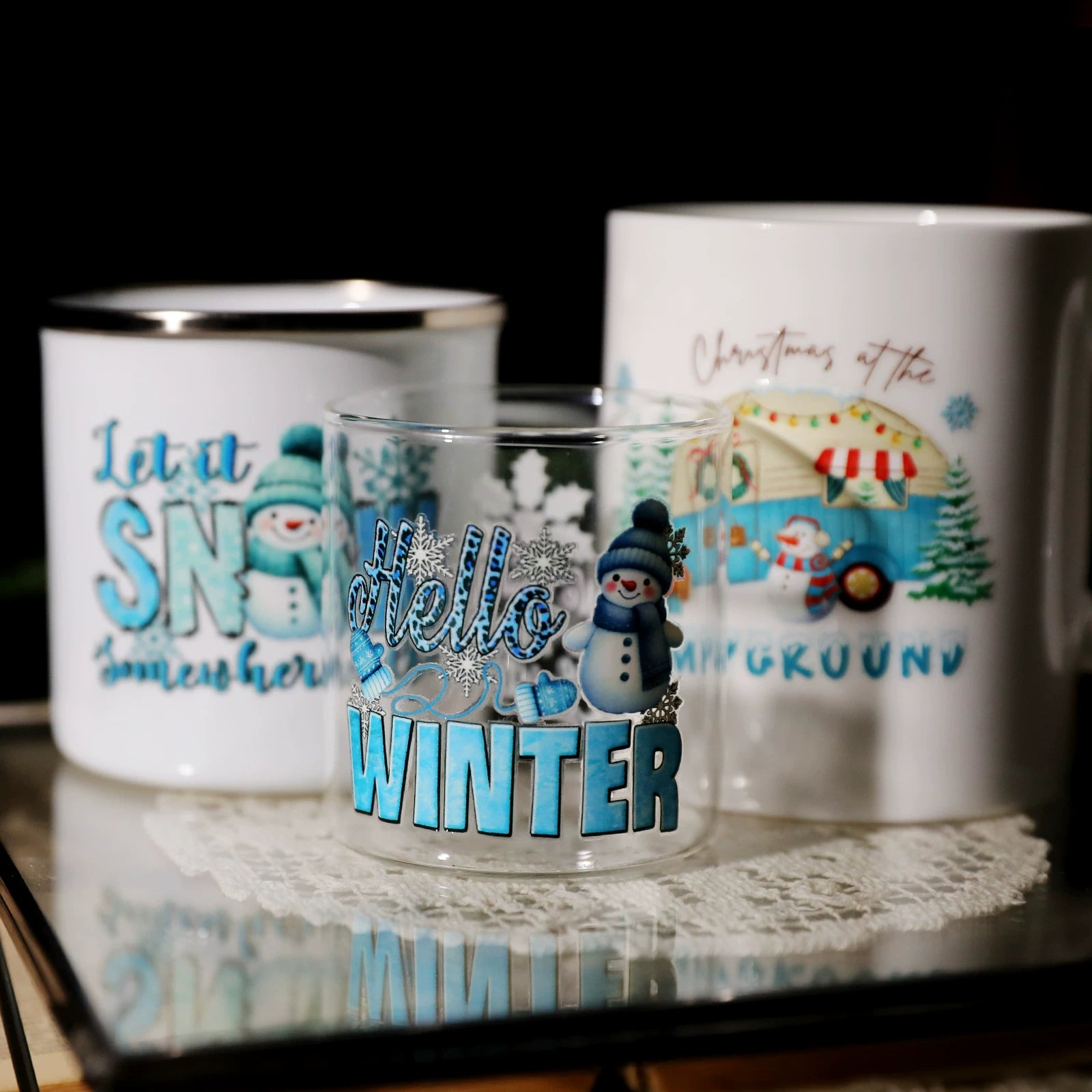 Christmas Snow UV-DTF Rub-on Stickers