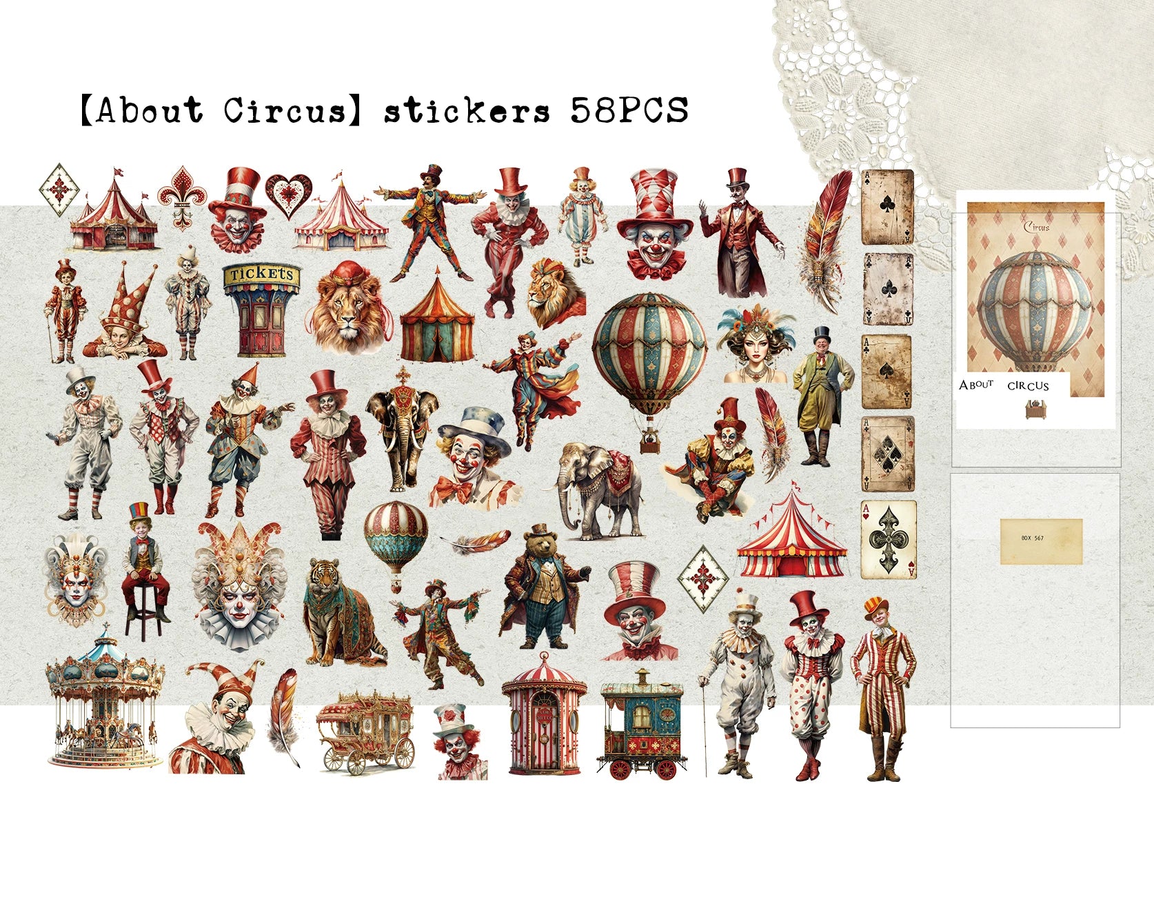 Circus Vellum Stickers