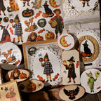 Halloween Matte Rub-on Transfers 2 Small Sheets -Pumpkin