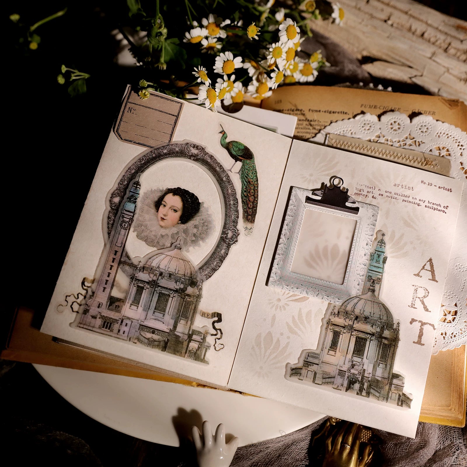 Classical Copperplate Prints Vellum Stickers