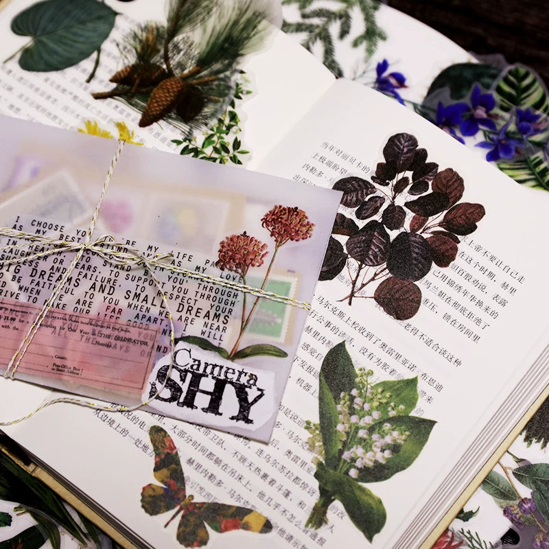 50PCS Larger Plants Vellum Stickers