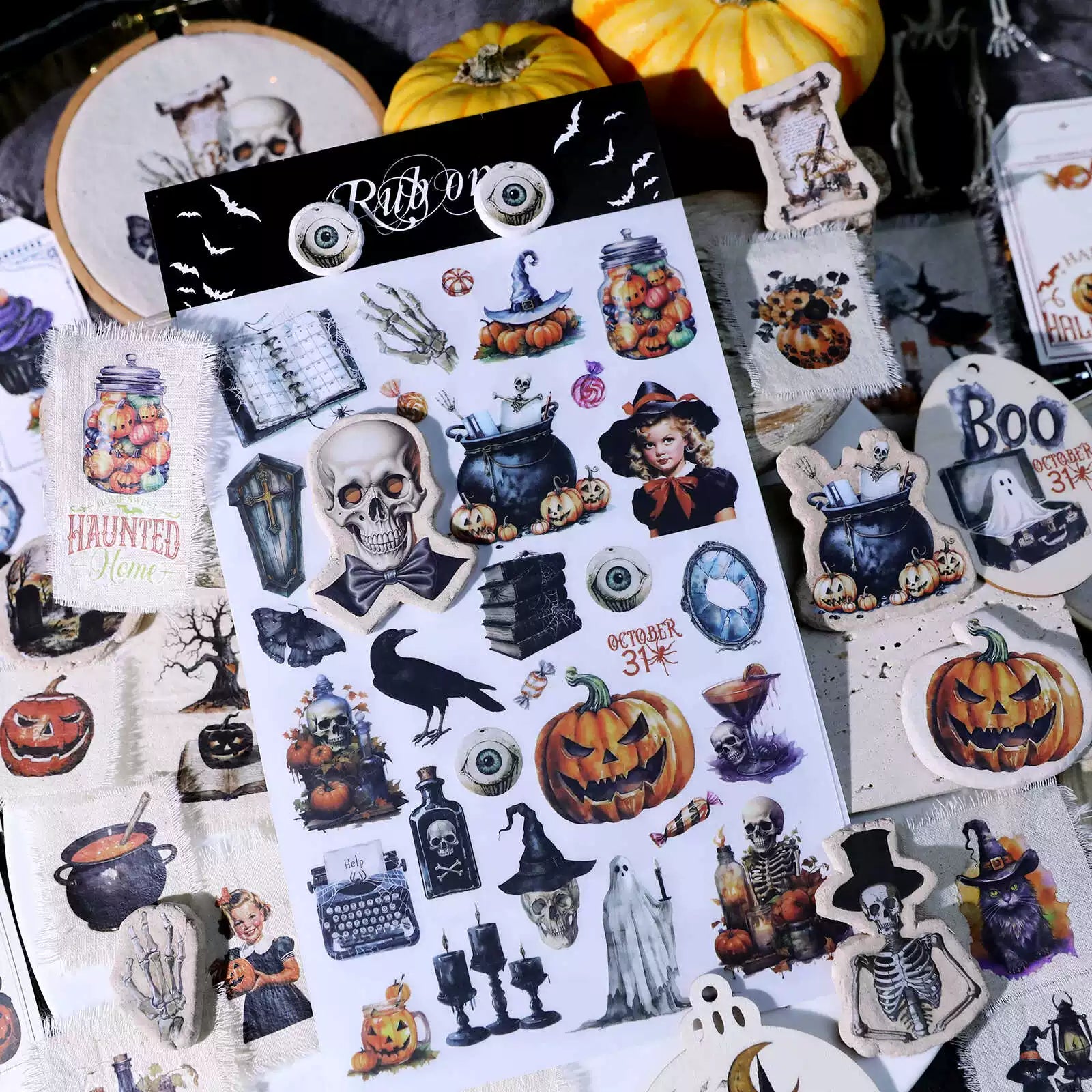 Halloween Dark Matte Rub-on Transfers