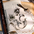 Classical Copperplate Prints Vellum Stickers