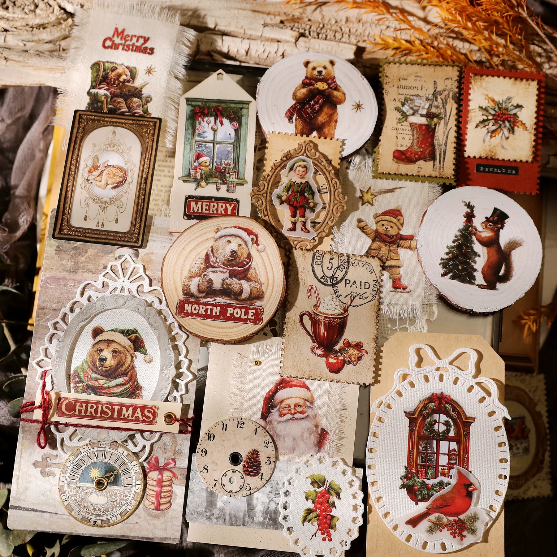 Christmas Matte Rub-on Transfers 2 Small Sheets