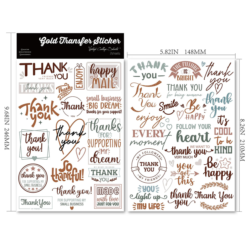 Thanks Quotes UV-DTF Rub-on Stickers