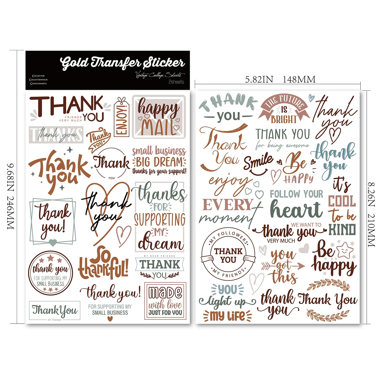 Thanks Quotes UV-DTF Rub-on Stickers