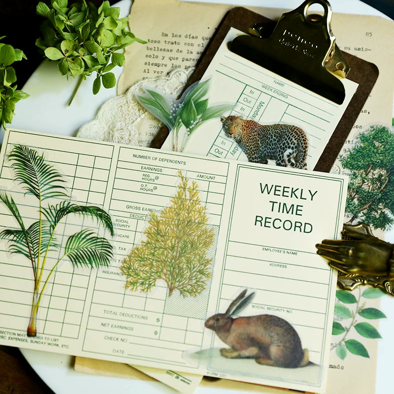 Tropical Plants and Butterflies Vellum Stickers