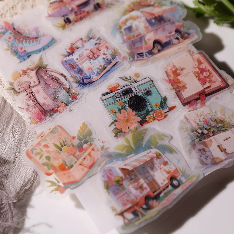 Summer Travel Vellum Stickers
