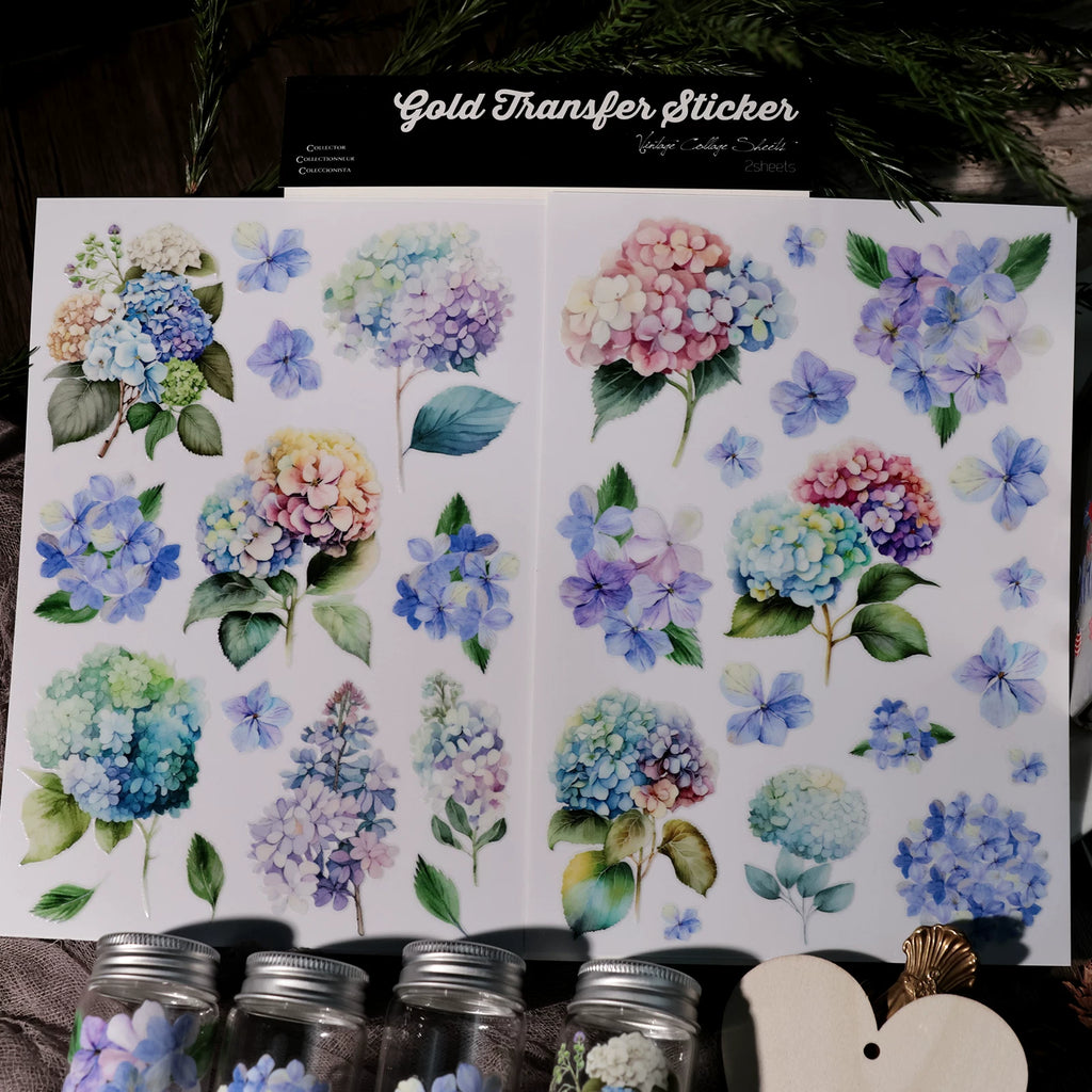 Hydrangea UV-DTF Rub-on Stickers
