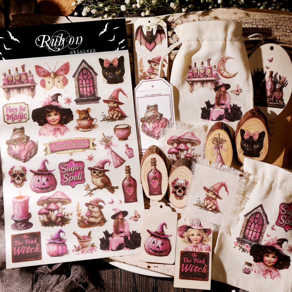 Halloween Pink Matte Rub-on Transfers