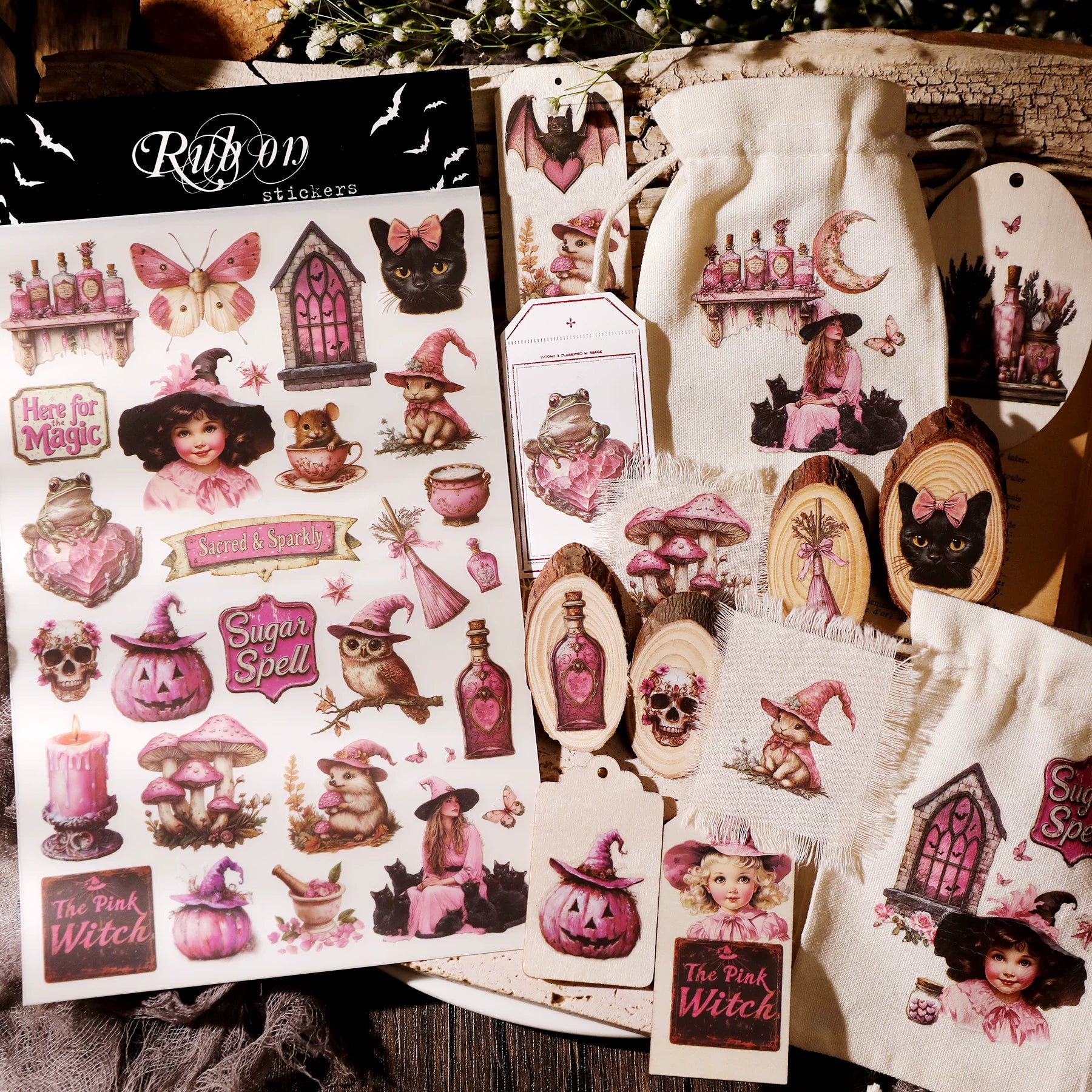 Halloween Pink Matte Rub-on Transfers