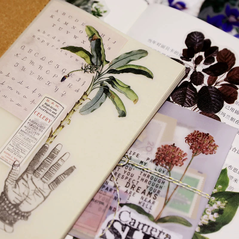 50PCS Larger Plants Vellum Stickers