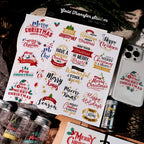 Christmas Color Quotes UV-DTF Rub-on Stickers