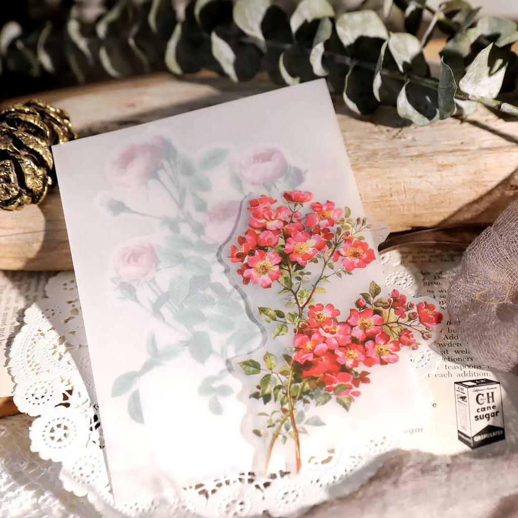 Larger Flowers Vellum Stickers