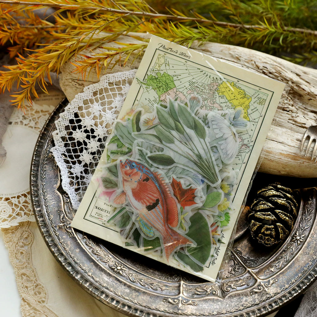 50PCS Larger Plants Vellum Stickers