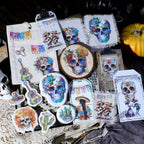 Day of the Dead Halloween Skull Matte Rub-on Transfers 2 Small Sheets
