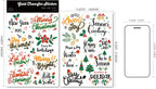 Christmas Leaf Quotes UV-DTF Rub-on Stickers