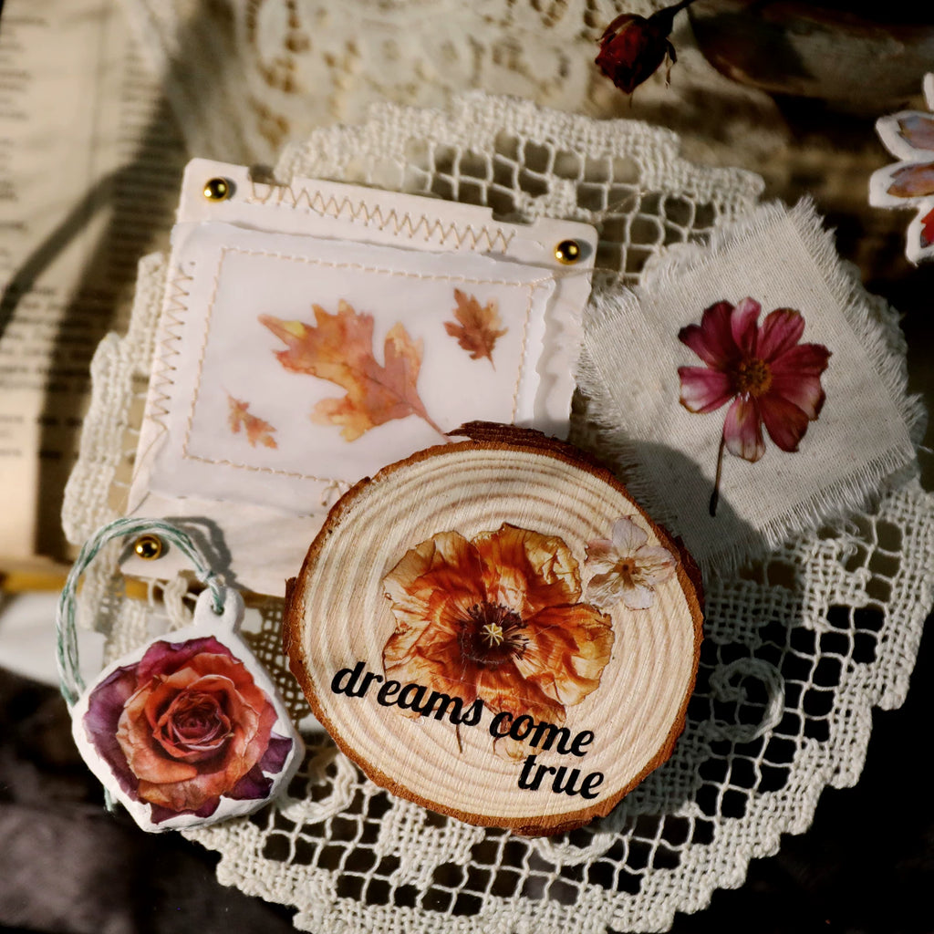 Autumn Dried Flowers Matte Rub-on Transfers