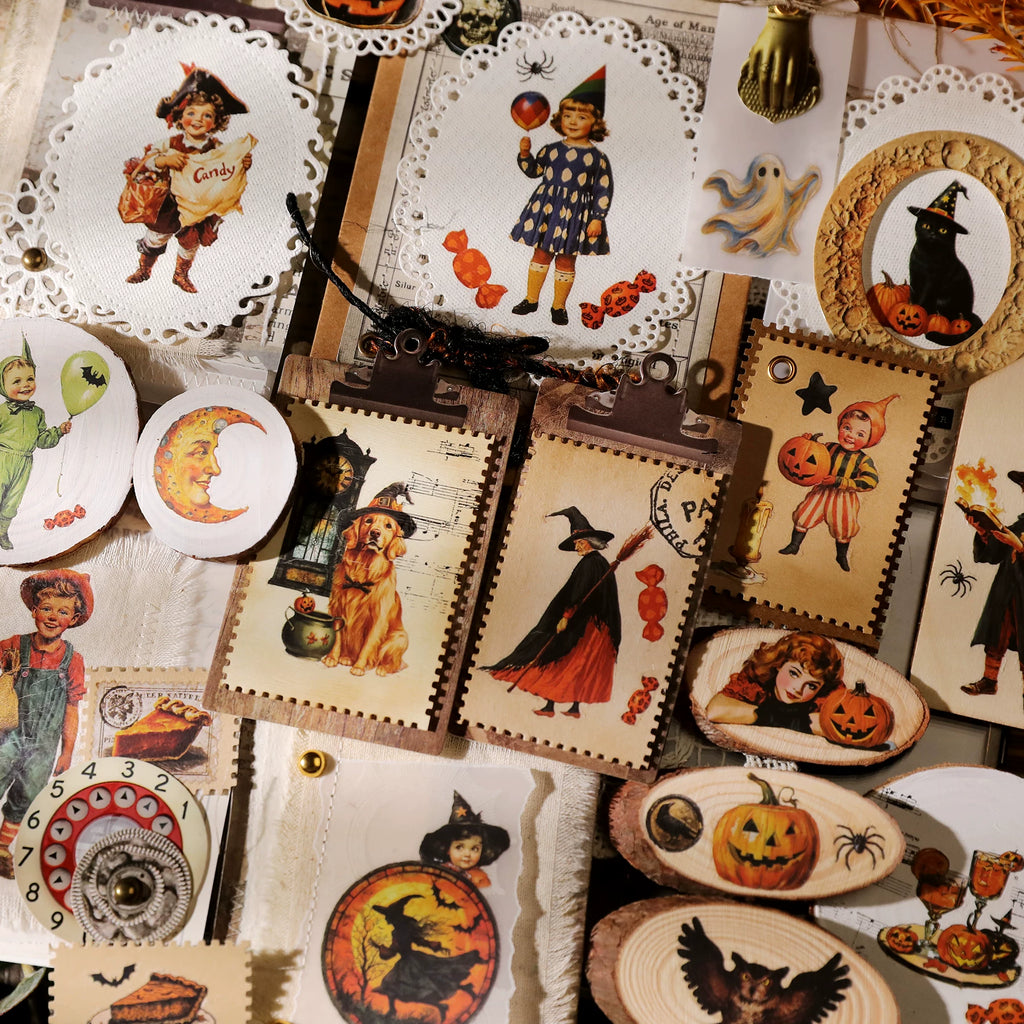 Halloween Matte Rub-on Transfers 2 Small Sheets -Pumpkin