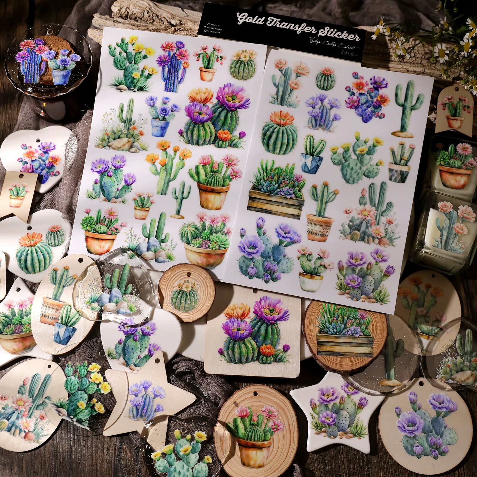 Cactus UV-DTF Rub-on Stickers