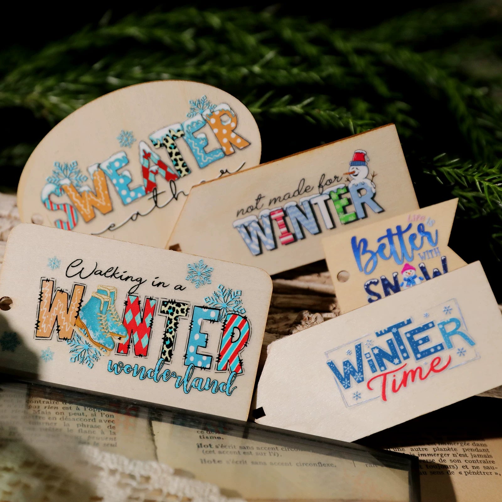 Christmas Snow UV-DTF Rub-on Stickers