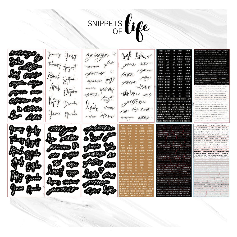 Words and Phrases Strips Self-adhesive Stickers