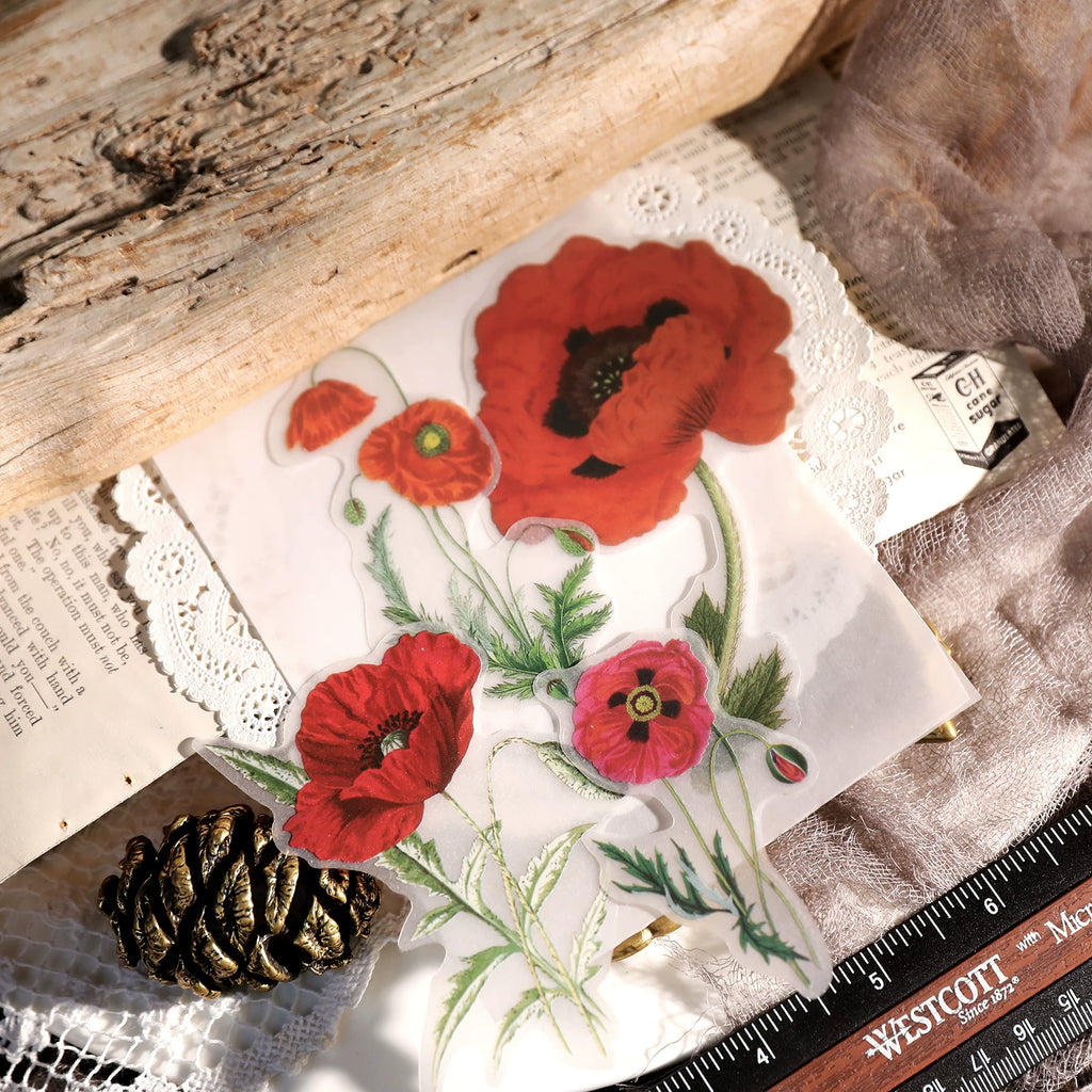 Larger Flowers Vellum Stickers