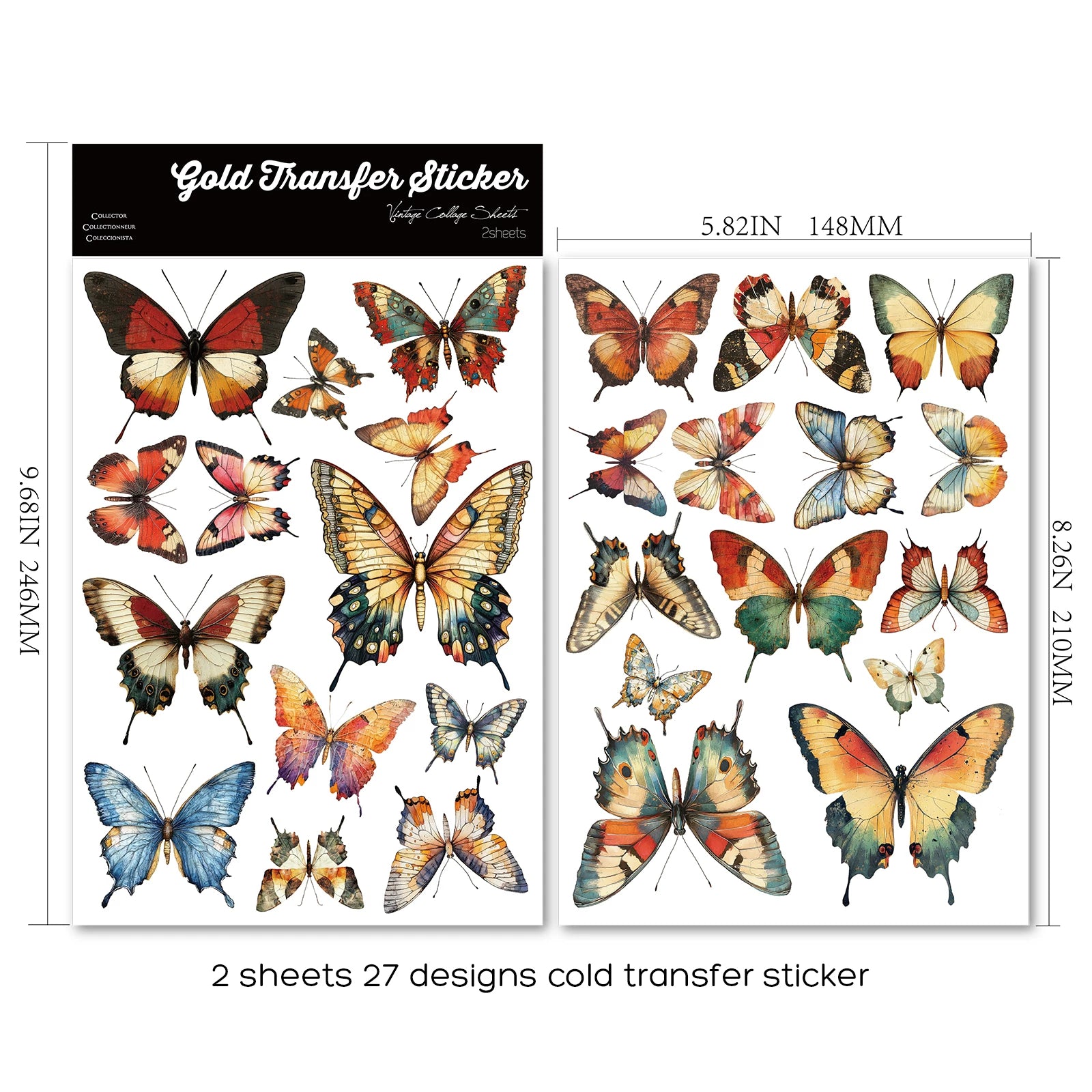 Butterflies UV-DTF Rub-on Stickers