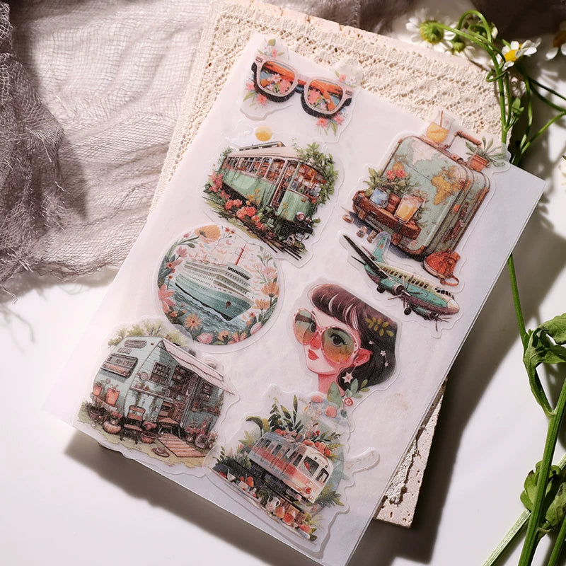 Summer Travel Vellum Stickers