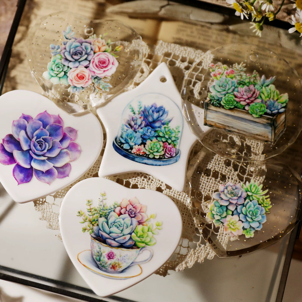 Succulents UV-DTF Rub-on Stickers