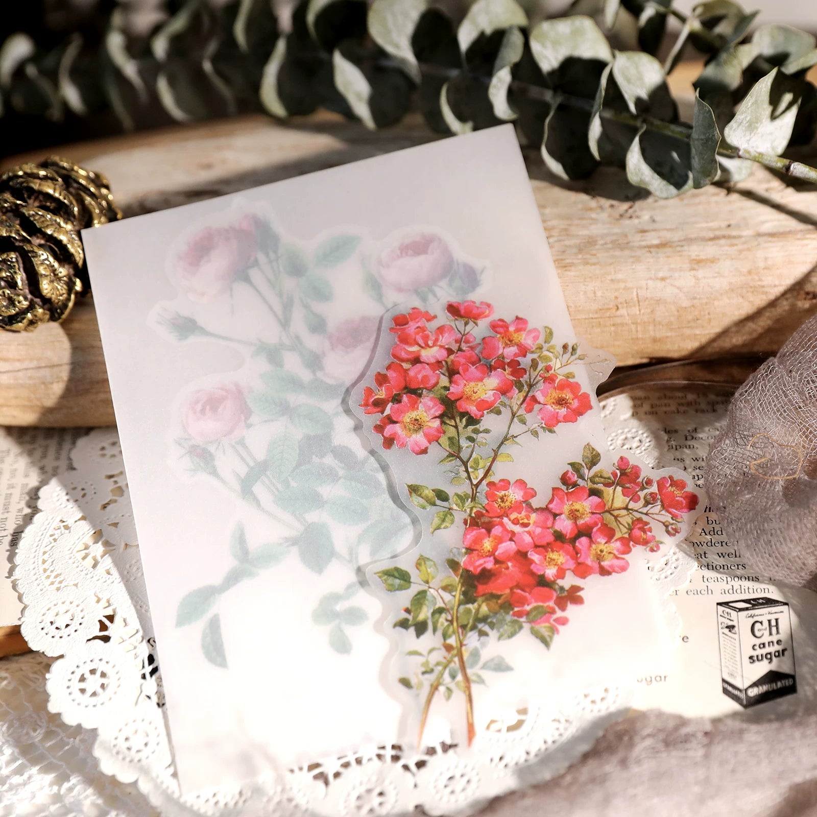 Larger Flowers Vellum Stickers