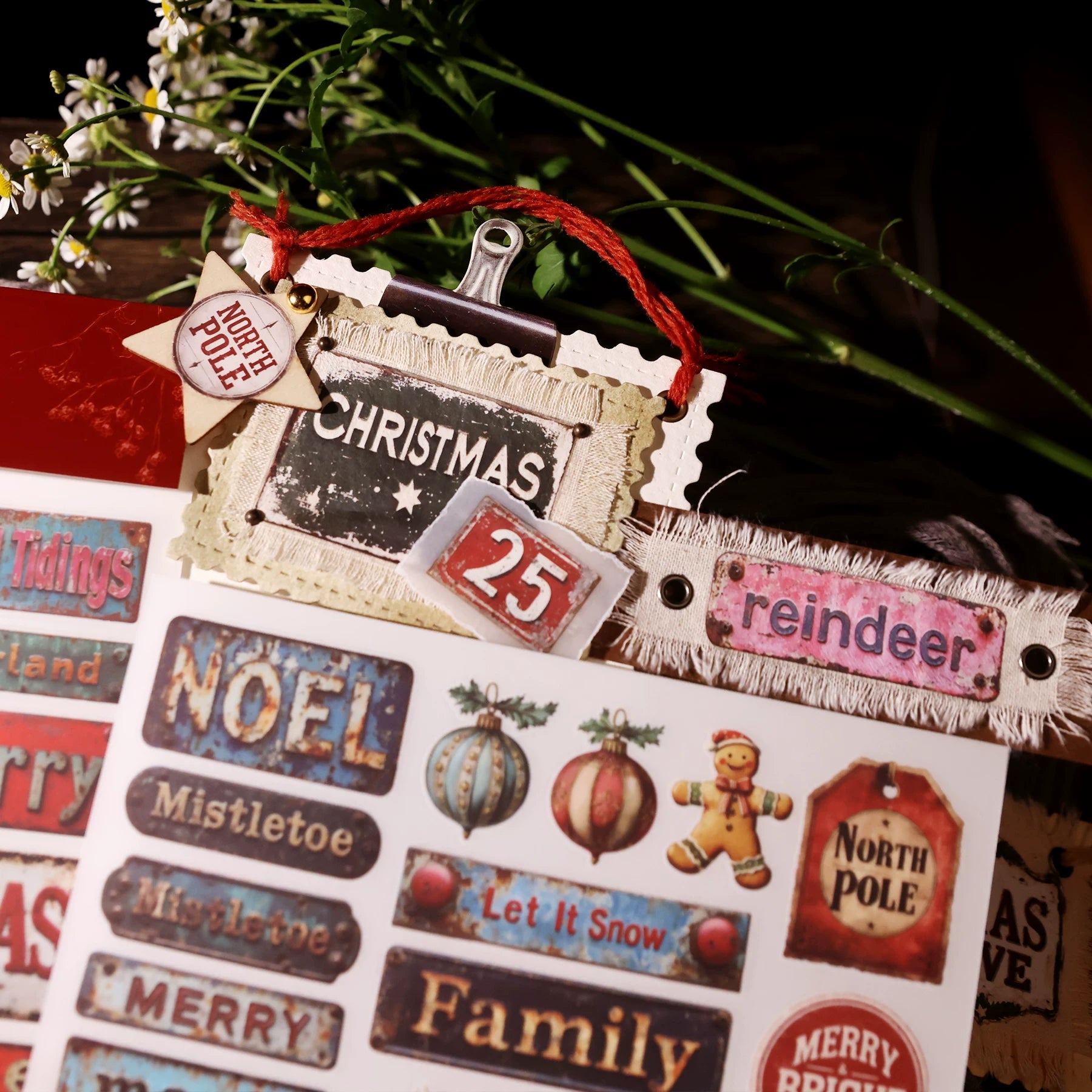 Christmas Signs Matte Rub-on Transfers