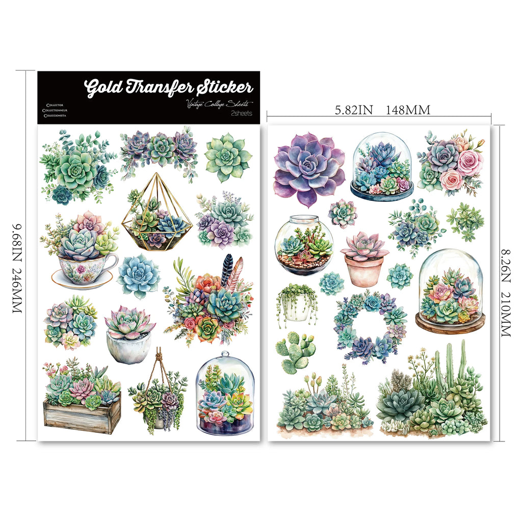 Succulents UV-DTF Rub-on Stickers