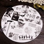 Black Retro Print Vellum Stickers