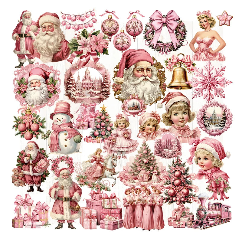Pink Christmas Vellum Stickers
