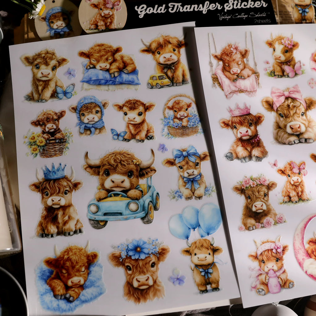 West Highland Cow UV-DTF Rub-on Stickers