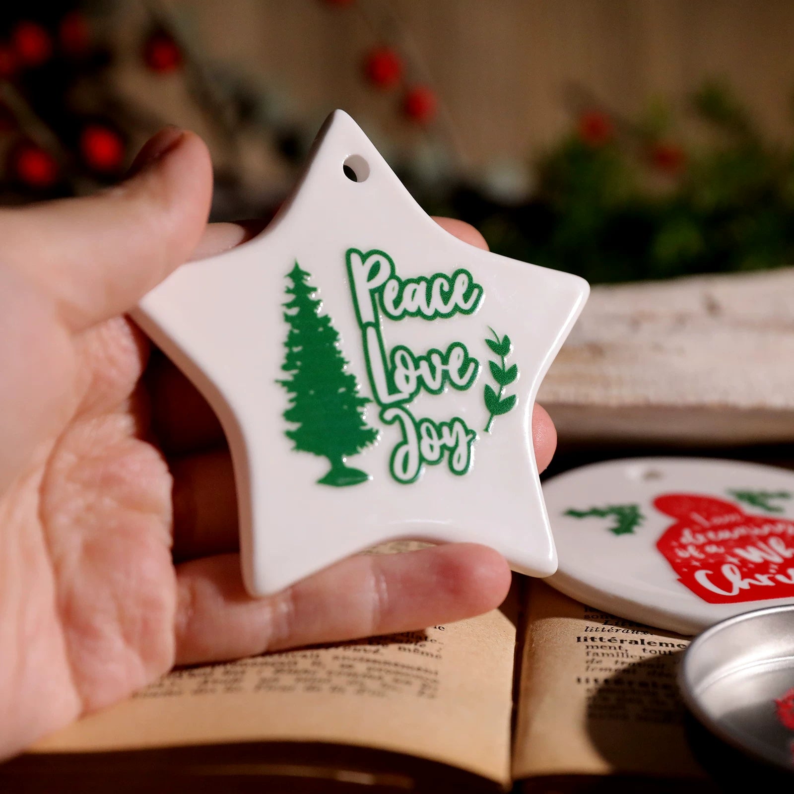 Christmas Hat Quotes UV-DTF Rub-on Stickers