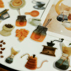 Small Coffee Ingredients Vellum Stickers