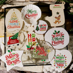 Christmas Embroidery  Quotes UV-DTF Rub-on Stickers