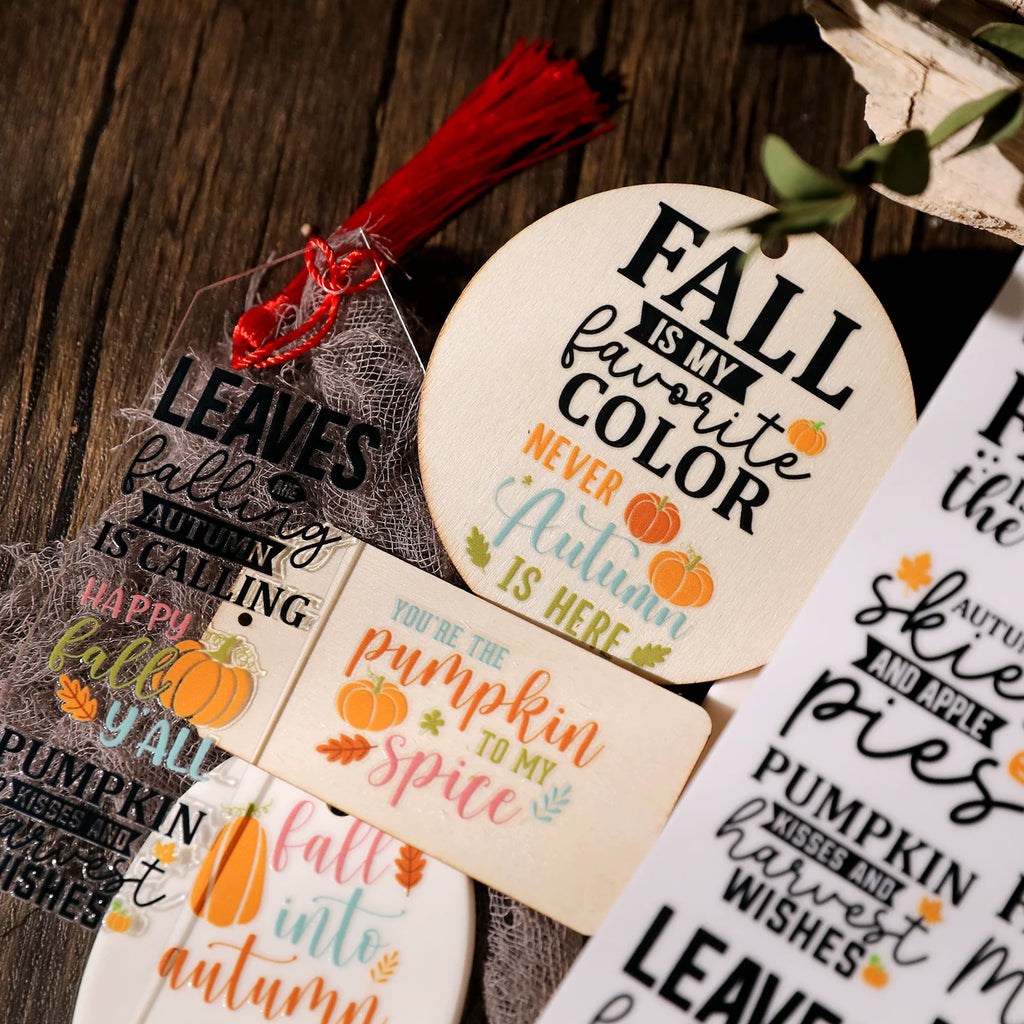 Thanksgiving Quotes UV-DTF Rub-on Stickers