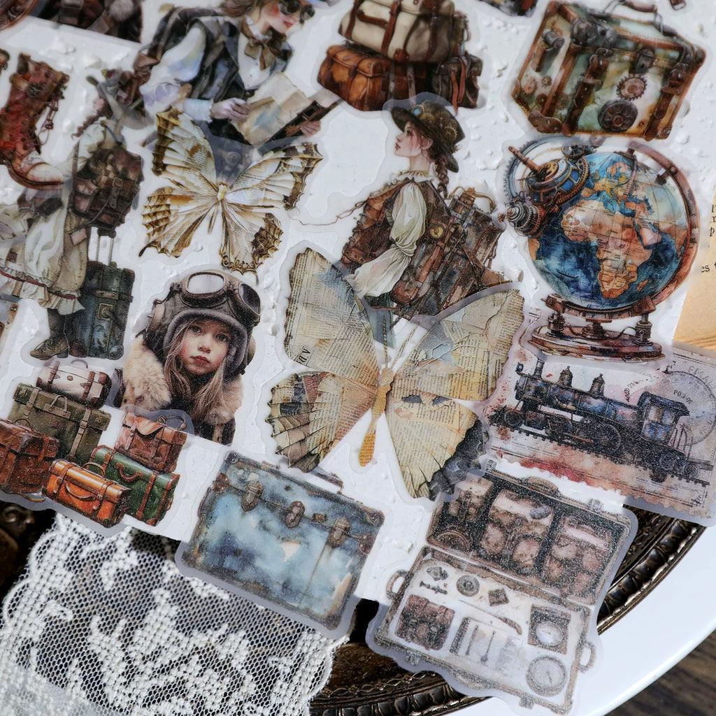 Steam Travel Vellum Stickers