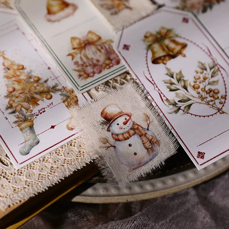Golden Christmas Matte Rub-on Transfers 2 Small Sheets