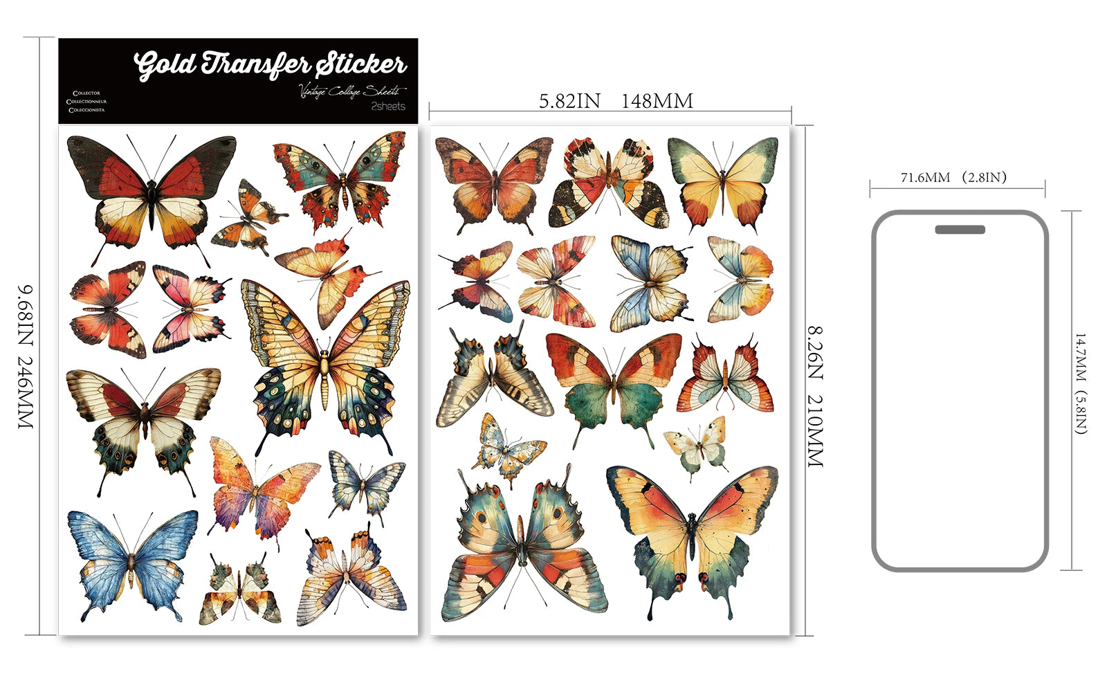 Butterflies UV-DTF Rub-on Stickers