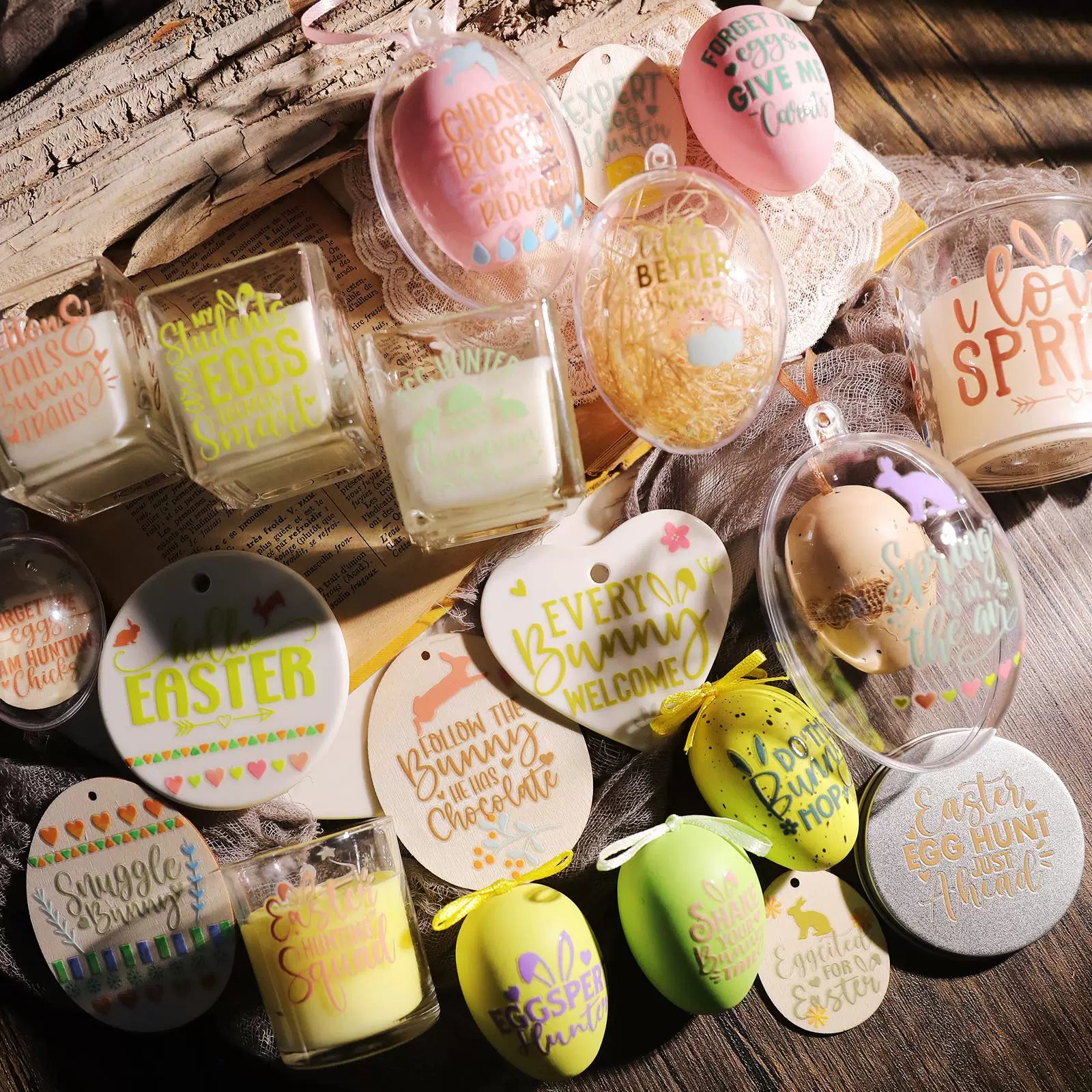 Easter Phrases UV-DTF Rub-on Stickers