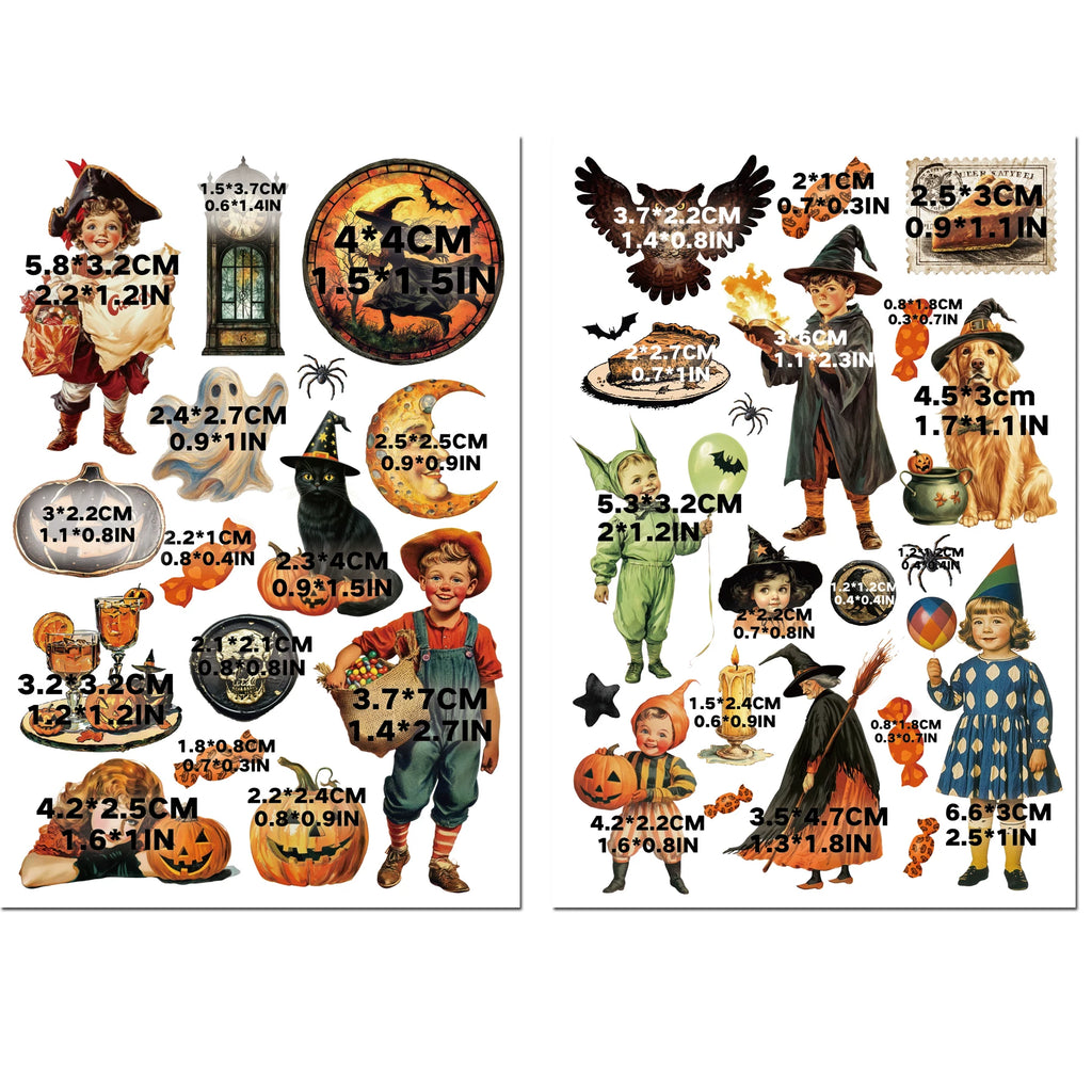 Halloween Matte Rub-on Transfers 2 Small Sheets -Pumpkin