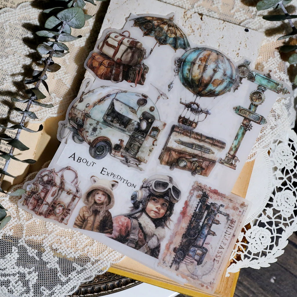 Steam Travel Vellum Stickers
