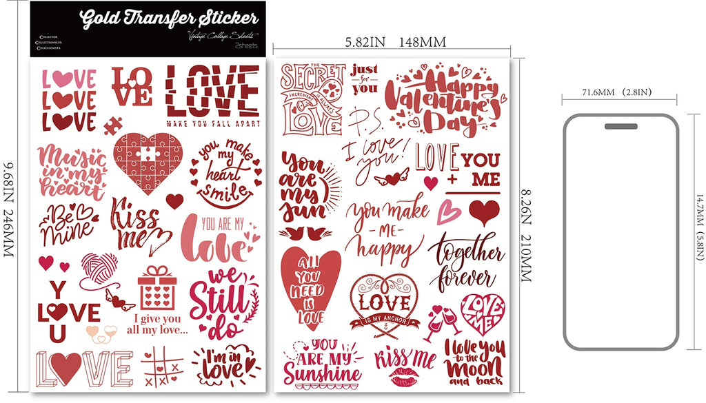 Valentine's Day UV-DTF Rub-on Stickers