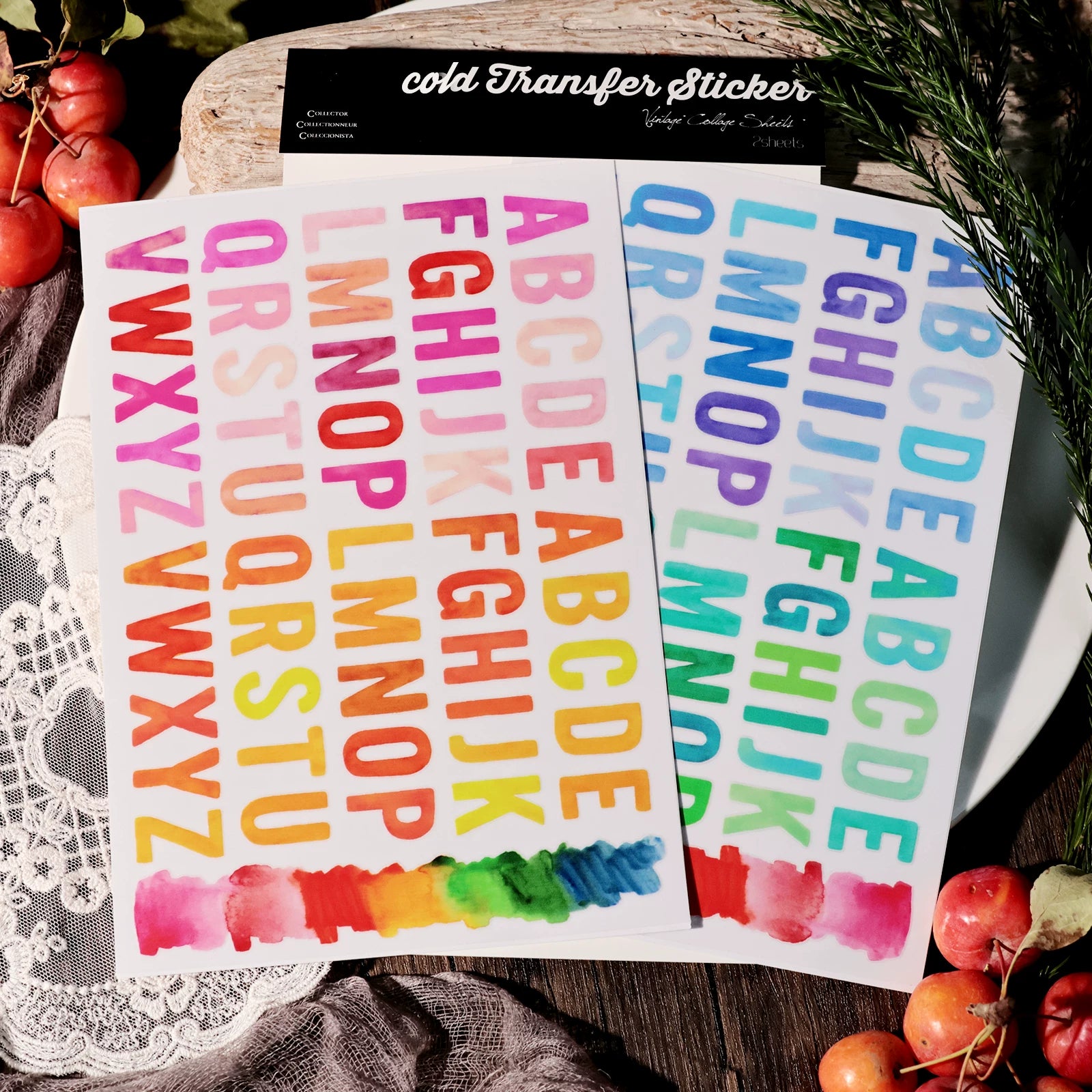 Color Alphabet UV-DTF Rub-on Stickers