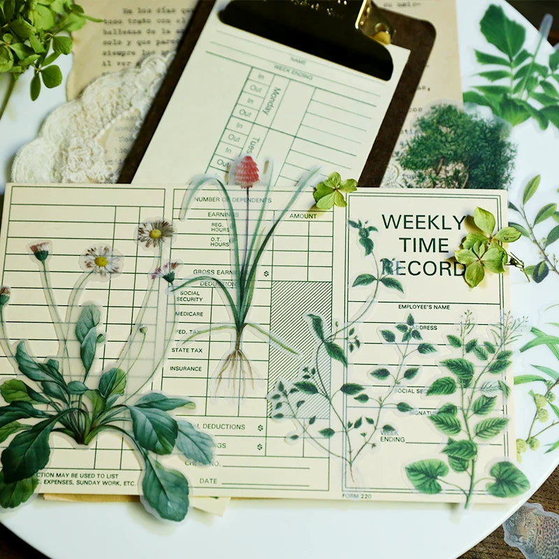 Tropical Plants and Butterflies Vellum Stickers